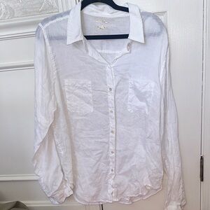 Lilly Pulitzer 100% linen White Button Down Shirt
